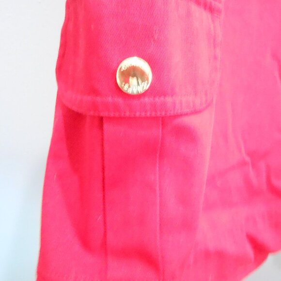 Chap's Women's Red Shorts Flat Front Pockets w/Gold Buttons Hi Rise-Size 16W - Picture 2 of 4